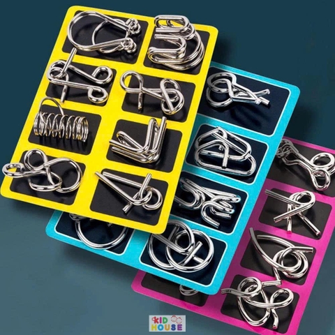 Bộ trò chơi móc khóa trí tuệ Nhật Bản, Đồ chơi tháo lắp móc khóa thông minh, giải móc khóa phát triển tư duy cho bé