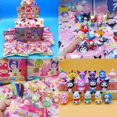 (Size 3,5-4cm) Hộp 32 túi mù kuromi, capybara, labubu dễ thương cho bé, túi mù theo chủ đề có thể tái sử dụng nhiều lần