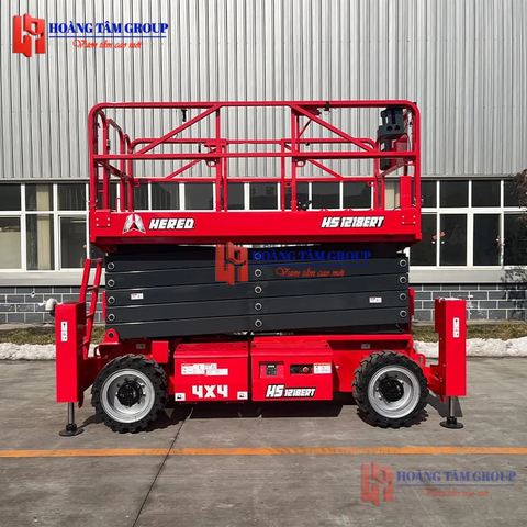 Xe nâng cắt kéo địa hình HS1218ERT - Chiều cao 14m - Mới 100%