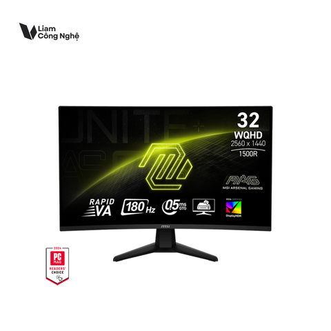 Màn hình Gaming MSI MAG 32CQ6F | 32 inch, 2K, Rapid VA, 180Hz, 0.5ms, cong