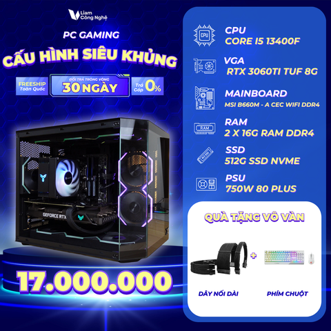 PC GAMING2 ( I5 13400F | RTX3060Ti | RAM 32G DDR4 | SSD 512 M2 | B660M B660M-A CEC WiFi )