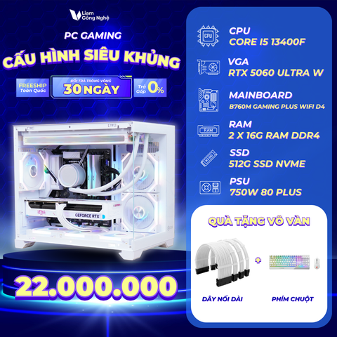 PC GAMING1 ( I5 13400F | RTX5060 | RAM 32G DDR4 | SSD 512 M2 | B760M GAMING WIFI)
