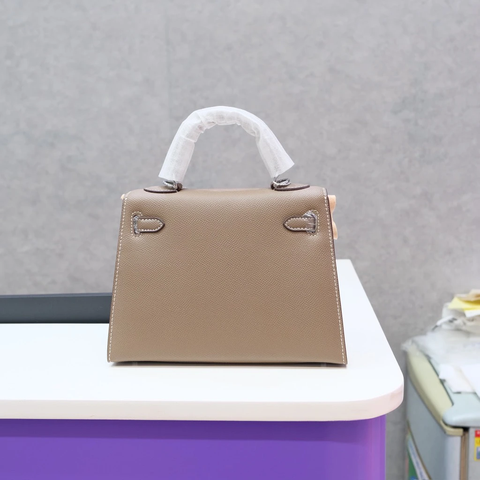 Túi Hermes Kelly Remake Hàn Da Bò Togo Màu Nâu