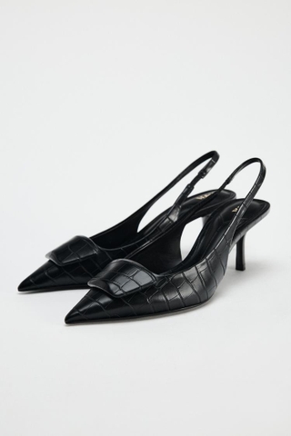 SLINGBACK SHOES WITH PRINT DETAIL