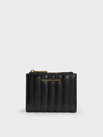 Donna Crinkle-Effect Panelled Top-Zip Wallet