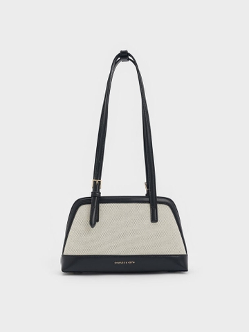 Enola Canvas Two-Tone Elongated-Handle Bag