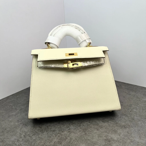 Túi Hermes Kelly Remake Hàn Da Bò Togo Màu Trắng