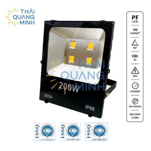 Đèn Pha Led Vuông 200W FL-Eco200V-T 3000K