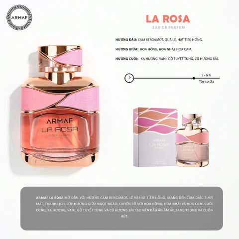 Nước Hoa Nữ Armaf La Rosa Pour Femme EDP 100ml