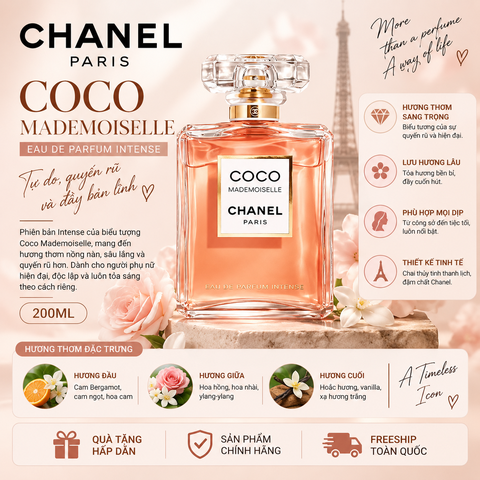 Nước Hoa Chanel Coco Mademoiselle Intense EDP 200ML