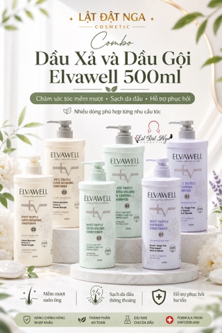 Combo Dầu Xả và Dầu Gội Elvawell 500ml
