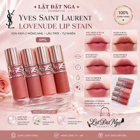 Son Kem Yves Saint Laurent YSL Lovenude Lip Stain 6ml