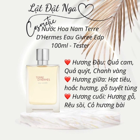 Tester - Nước Hoa Nam Terre D’Hermes Eau Givree Edp 100ml
