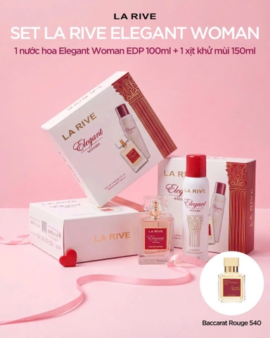 Set Nước Hoa La Rive Elegant Woman ( Nước Hoa 100ml EDP + Xịt Khử Mùi 150ml )