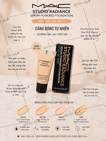 Mini - Kem Nền MAC Studio Radiance Serum-Powered Foundation 5ml