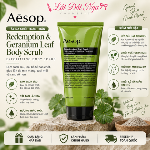 Tẩy Da Chết Aesop Body Scrub Redemption & Geranium Leaf 180ml