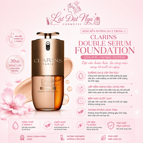 Kem Nền Dạng Serum Clarins Double Serum Foundation 30ml
