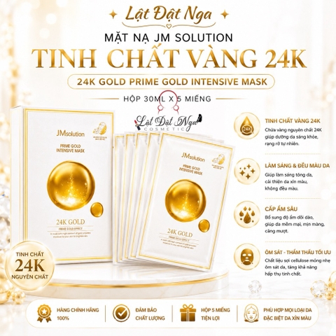 Mặt Nạ JM Solution Tinh Chất Vàng 24K Gold Hộp 30ml x 5 Miếng