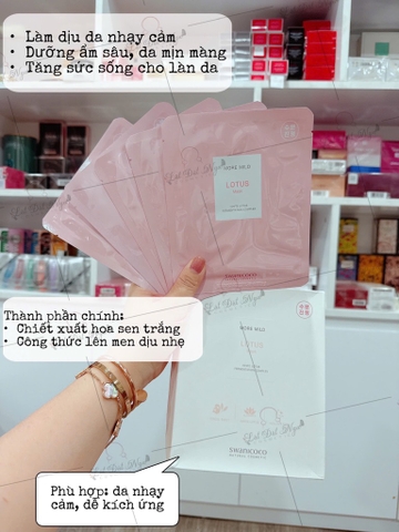 Mặt Nạ Trắng Da Swanicoco More Mild Lotus Mask 25gr x 10 Miếng
