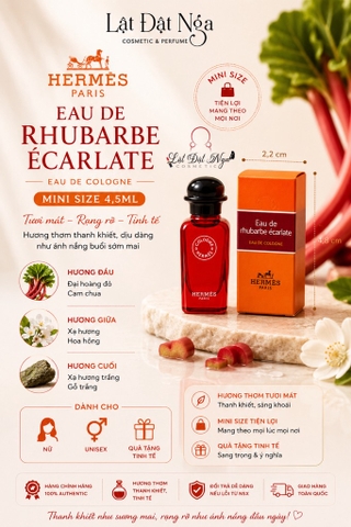 Nước Hoa Hermes Eau de rhubarbe Ecarlate Eau De Cologne 7,5ML