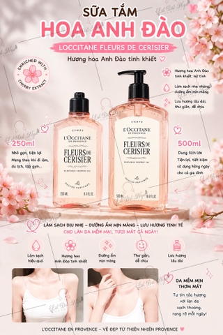 (New 2025) Sữa Tắm Hương Hoa Anh Đào L'Occitane Cherry Blossom Fleurs De Cerisier Shower Gel