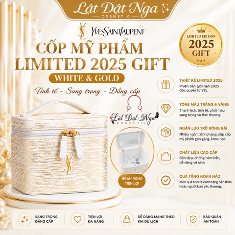 Cốp Mỹ Phẩm YSL Limited 2025 Gift (White&Gold)