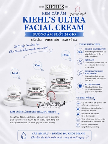 Kem Cấp Ẩm Kiehls Ultra Facial Cream Dưỡng Ẩm Suốt 24 Giờ
