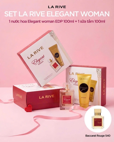 Sét Nước Hoa La Rive Elegant Woman : Edp 100ml + Shower Gel 100ml