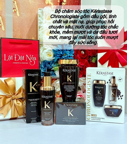 NEW - Sét 3 Món Kerastase Chronologiste Kit Bain Masque Huile Set 3 Món ( màu đen)