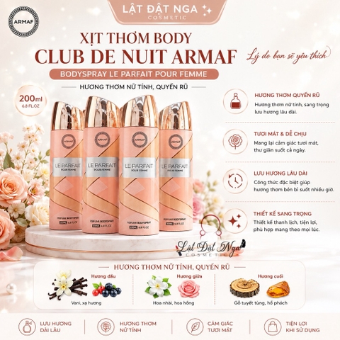 Xịt Thơm Body Club De Nuit Armaf Body Spray 200ml