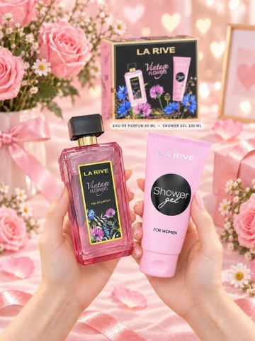 Set Nước Hoa La Rive Vintage Flowers ( Nước Hoa 90ml EDP + Sữa Tắm 100ml )