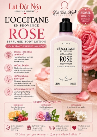 (New 2025) Sữa Dưỡng Thể Hoa Hồng L'Occitane Rose Body Lotion