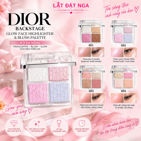 (Mẫu mới) Phấn Bắt Sáng Dior Autumn Backstage Glow Maximizer Palette 4 Ô