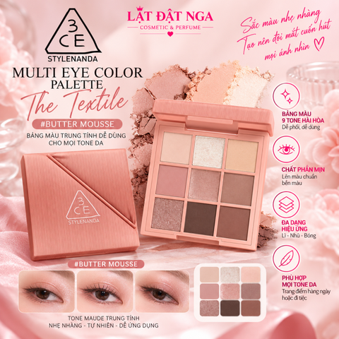 New - Phấn Mắt 9ô 3CE Multi Eye Color Palette The Textile 8g