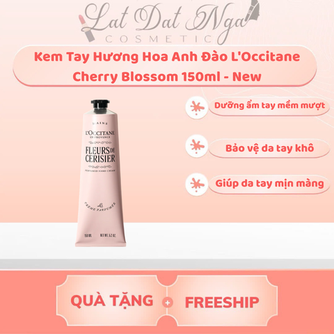 (New 2025) Kem Tay Hương Hoa Anh Đào L'Occitane Cherry Blossom Fleurs De Cerisier 150ml