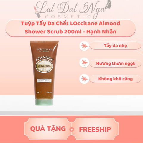 Tuýp Tẩy Da Chết LOccitane Almond Shower Scrub 200ml - Hạnh Nhân