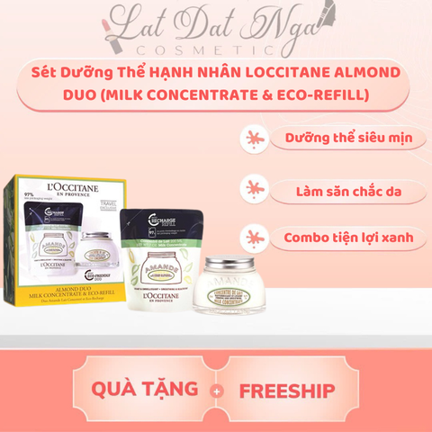 Sét Dưỡng Thể HẠNH NHÂN LOCCITANE ALMOND DUO (MILK CONCENTRATE & ECO-REFILL)