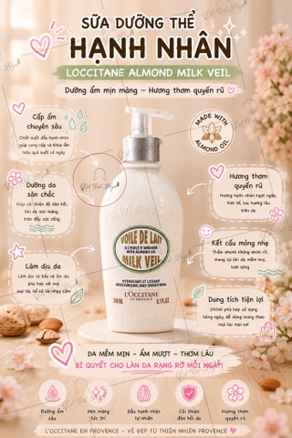 Sữa Dưỡng Thể Hạnh Nhân Loccitane Almond Milk Veil 240ml