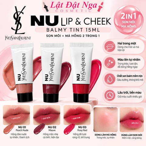 Son môi + Má Hồng YSL Nu Lip & Cheek Balmy Tint 15ml