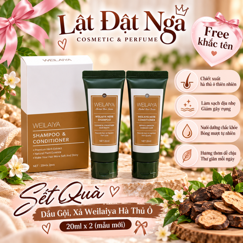 Sét Quà : Dầu Gội, Xả Weilaiya Hà Thủ Ô - 20ml x 2 ( mẫu mới )