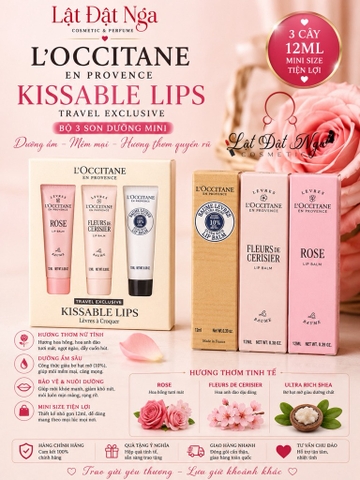 Sét 3 tuýp -  Son Dưỡng Loccitane ( Dạng Tuýp ) 12ml