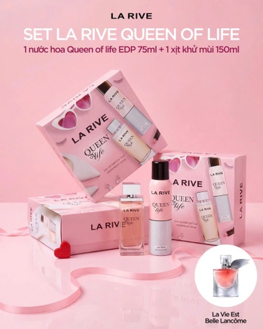 Sét Nước Hoa La Rive Queen Of Life : Edp 75ml + Deodorant 150ml