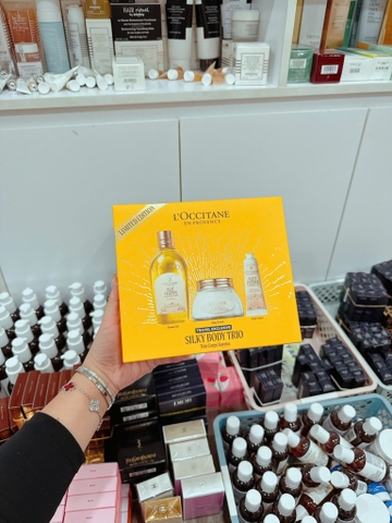 Sét Loccitane Holiday 2025 Silky Body Trio: Shower Oil + Body Cream + Kem tay