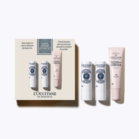 Sét 3 Son Dưỡng Shea Butter x2 & Cherry Blossom Lip Balm Trio