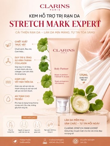 Kem Hỗ Trợ Trị Rạn Da Clarins Stretch Mark Expert ( Cải thiện đàn hồi da , giảm thiểu các vết rạn da )