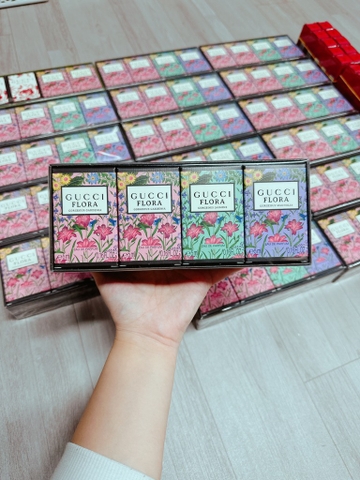 Sét Nước Hoa Mini Gucci Flora Hồng x 2 + Xanh x 1 + Tím x 1