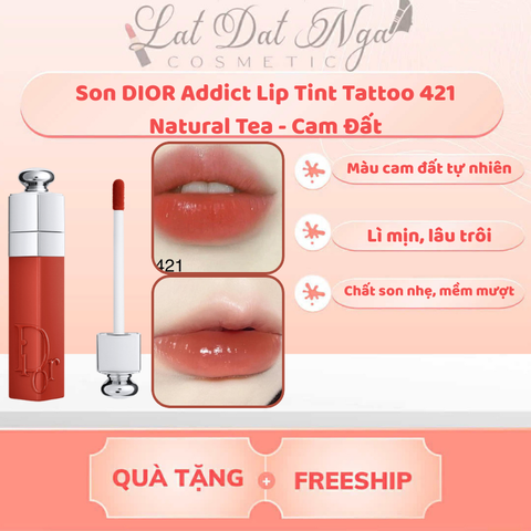 Son DIOR Addict Lip Tint Tattoo 421 Natural Tea - Cam Đất