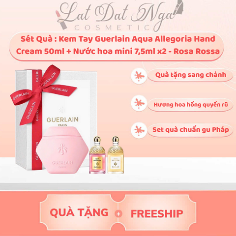 Sét Quà : Kem Tay Guerlain Aqua Allegoria Hand Cream 50ml + Nước hoa mini 7,5ml x2