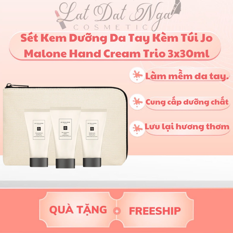 wed - Sét Quà : Kem Dưỡng Da Tay Kèm Túi Jo Malone Hand Cream Trio 3x30ml