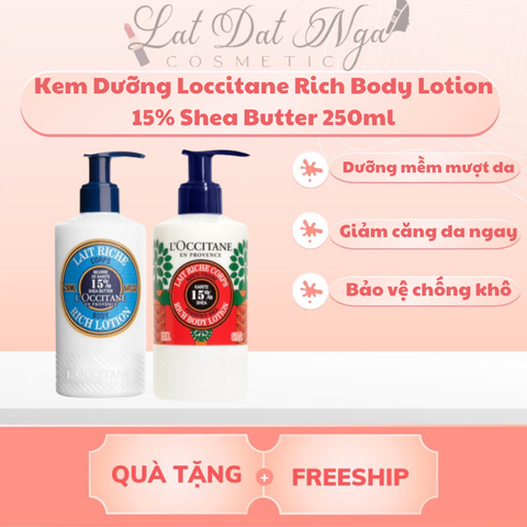 Kem Dưỡng Loccitane Rich Body Lotion 15% Shea Butter 250ml